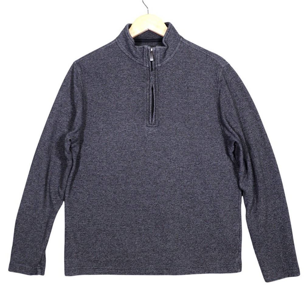Van Heusen Men's Size Small Quarter Zip Pullover Sweater Dark Gray